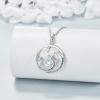 YFN Wave Necklace Sterling Silver Ocean Wave Pendant Necklace Beach Jewelry for Women Gifts(Moonstone Wave)