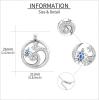 YFN Wave Necklace Sterling Silver Ocean Wave Pendant Necklace Beach Jewelry for Women Gifts(Turtle wave)