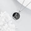 YFN Wolf Necklace Gifts for Men Women Sterling Silver Opal Moon Wolfs Jewelry Birthday 18+2″(Black Wolf Necklace)