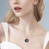 YFN Wolf Necklace Gifts for Men Women Sterling Silver Opal Moon Wolfs Jewelry Birthday 18+2″(Black Wolf Necklace)