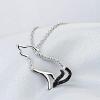 YFN Wolf Pendant Necklace 925 Sterling Silver Cubic Zirconial Wolf Moon Necklace 18″ Birthday Day Jewelry for Girlfriend Wife(Black Cz Wolf Necklace)