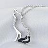 YFN Wolf Pendant Necklace 925 Sterling Silver Cubic Zirconial Wolf Moon Necklace 18″ Birthday Day Jewelry for Girlfriend Wife(Black Cz Wolf Necklace)