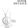YFN Wolf Pendant Necklace 925 Sterling Silver Cubic Zirconial Wolf Moon Necklace 18″ Birthday Day Jewelry for Girlfriend Wife(Crescent Moon Wolf Necklace)