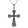 Celtic Cross Necklace Sterling Silver Vintage Religious Christian Jewelry for Women Girls