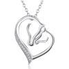 YFN 925 Sterling Silver Mom Horse Elephant Sloth Heart Pendant Necklace Christmas Day Jewelry Gift for Women(Mom Necklace 20″ Chain)