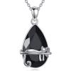YFN Animal Necklace Sterling Silver Cute Animal Pendant Jewelry Gifts for Women(Cat)
