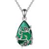 YFN Animal Necklace Sterling Silver Cute Animal Pendant Jewelry Gifts for Women(Flower Green)