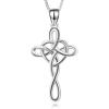 Silver Celtic Knot Cross Necklace