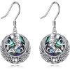 YFN Egyptian Earrings Sterling Silver Egypt God Dangle Drop Earrings Abalone Shell Egypt Jewelry Gifts for Women Girls(Nefertiti)