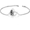 YFN Horse Jewelry Gift 925 Sterling Silver Horse Adjustable Bracelet for Women(Black Horse Bracelet)