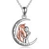 YFN Horse Pendant Necklace Jewelry 925 Sterling Silver I Love You to the Moon and Back Necklace for Women