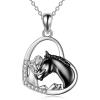 Black Horse with Women Necklace