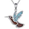 YFN Hummingbird Necklace Sterling Silver Jewelry Hummingbird Gifts for Women(Silver-Turquoise Hummingbird Necklace)