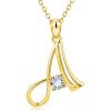 YFN Initial Necklace Sterling Silver Letters 26 Alphabet Pendant Necklace Jewelry(Letter A Gold Plated)