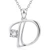 YFN Initial Necklace Sterling Silver Letters 26 Alphabet Pendant Necklace Jewelry(Letter D)