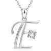 YFN Initial Necklace Sterling Silver Letters 26 Alphabet Pendant Necklace Jewelry(Letter E)