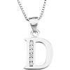 YFN Initial Pendant Necklace Sterling Silver with Cubic Zirconial 26 Letter Alphabet Jewelry Gifts for Women(Alphabet D)
