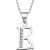 YFN Initial Pendant Necklace Sterling Silver with Cubic Zirconial 26 Letter Alphabet Jewelry Gifts for Women(Alphabet E)