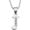 YFN Initial Pendant Necklace Sterling Silver with Cubic Zirconial 26 Letter Alphabet Jewelry Gifts for Women(Alphabet J)