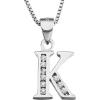 YFN Initial Pendant Necklace Sterling Silver with Cubic Zirconial 26 Letter Alphabet Jewelry Gifts for Women(Alphabet K)