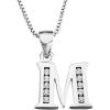 YFN Initial Pendant Necklace Sterling Silver with Cubic Zirconial 26 Letter Alphabet Jewelry Gifts for Women(Alphabet M)