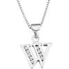 YFN Initial Pendant Necklace Sterling Silver with Cubic Zirconial 26 Letter Alphabet Jewelry Gifts for Women(Alphabet W)