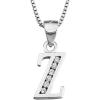 YFN Initial Pendant Necklace Sterling Silver with Cubic Zirconial 26 Letter Alphabet Jewelry Gifts for Women(Alphabet Z)