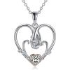 YFN Mother’s Day Gifts Sterling Silver Mother daughter Pendant Necklace Mom Jewelry for Women Mama Daughter(Mother Daughter Hand)