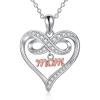 YFN Mother’s Day Gifts Sterling Silver Mother daughter Pendant Necklace Mom Jewelry for Women Mama Daughter(mom)