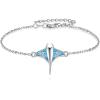YFN Stingray Bracelet Sterling Silver Blue Opal Manta Ray Charm Bracelet Stingray Jewelry for Women Manta Ray Gifts for Mom