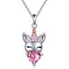 YFN Unicorns Gifts for Women Unicorn Pendant Necklace 925 Sterling Silver Unicorn Jewelry for Mom(Pink)