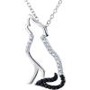 image:imageYFN Wolf Pendant Necklace 925 Sterling Silver Cubic Zirconial Wolf Moon Necklace 18 Birthday Day Jewelry for Girlfriend WifeBlack Cz Wolf Necklace