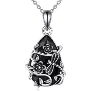 YFN Animal Necklace Sterling Silver Cute Animal Pendant Jewelry Gifts for Women(Butterfly Black)