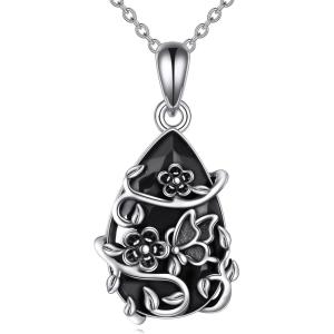 YFN Animal Necklace Sterling Silver Cute Animal Pendant Jewelry Gifts for Women(Dragonfly Black)
