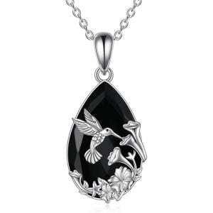 YFN Animal Necklace Sterling Silver Cute Animal Pendant Jewelry Gifts for Women(Hummingbird)