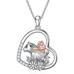 YFN Animal Necklace Sterling Silver Cute Animal Pendant Jewelry Gifts for Women(Tiger)