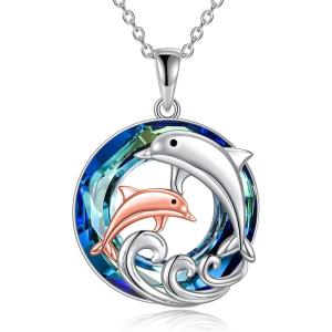 YFN Dolphin Necklace 925 Sterling Silver Mothers Day Gifts for Women(A-Dolphin Necklace)