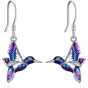 YFN Hummingbird Earrings Bird Dangle 925 Sterling Silver Jewelry Gifts for Women(Silver-Hummingbird Earrings)