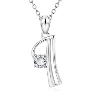 YFN Initial Necklace Sterling Silver Letters 26 Alphabet Pendant Necklace Jewelry(Letter I)
