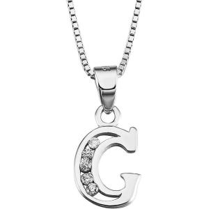 YFN Initial Pendant Necklace Sterling Silver with Cubic Zirconial 26 Letter Alphabet Jewelry Gifts for Women(Alphabet G)