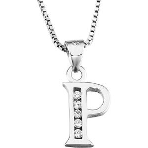 YFN Initial Pendant Necklace Sterling Silver with Cubic Zirconial 26 Letter Alphabet Jewelry Gifts for Women(Alphabet P)
