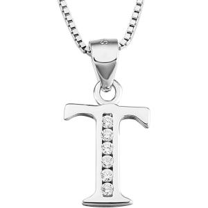 YFN Initial Pendant Necklace Sterling Silver with Cubic Zirconial 26 Letter Alphabet Jewelry Gifts for Women(Necklace)