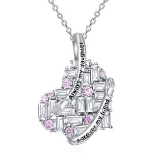 YFN Mother’s Day Gifts Sterling Silver Mother daughter Pendant Necklace Mom Jewelry for Women Mama Daughter(Daughter Heart)