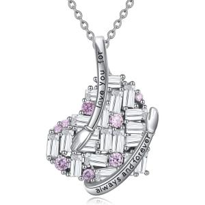 YFN Mother’s Day Gifts Sterling Silver Mother daughter Pendant Necklace Mom Jewelry for Women Mama Daughter(Love You Heart)