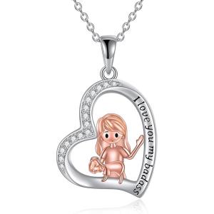 YFN Mother’s Day Gifts Sterling Silver Mother daughter Pendant Necklace Mom Jewelry for Women Mama Daughter(Mother Daughter 3)