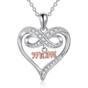 YFN Mother’s Day Gifts Sterling Silver Mother daughter Pendant Necklace Mom Jewelry for Women Mama Daughter(mom)