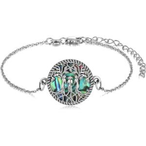 YFN Sterling Silver Tree of Life Bracelet – Sister Bracelet Jewelry, Birthday Gift for Sisters(Silver-3 Sister Bracelet)