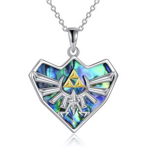 YFN Triforce Necklace Sterling Silver Anime Jewelry Triforce Jewelry Gamer Gifts for Men Women