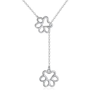 YFN Veterinarian Gifts 925 Sterling Silver Paw Print Y Necklace for Women Veterinary Student Graduation Jewelry for Christmas, Valentine’s Day, Mother’s Day, Birthday – Gift Box Included(A02 Paw Prints Lariat)