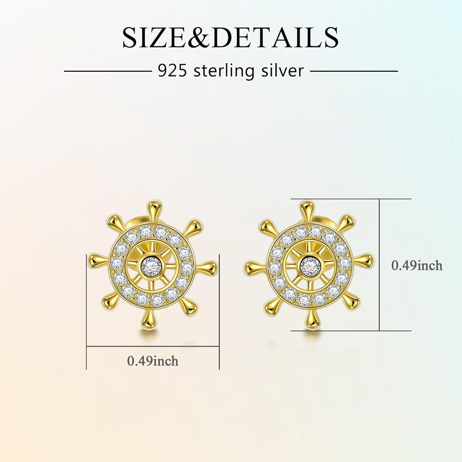 image:imageS925 Sterling Silver Stud Earrings for Women Hypoallergenic EarringsRudder